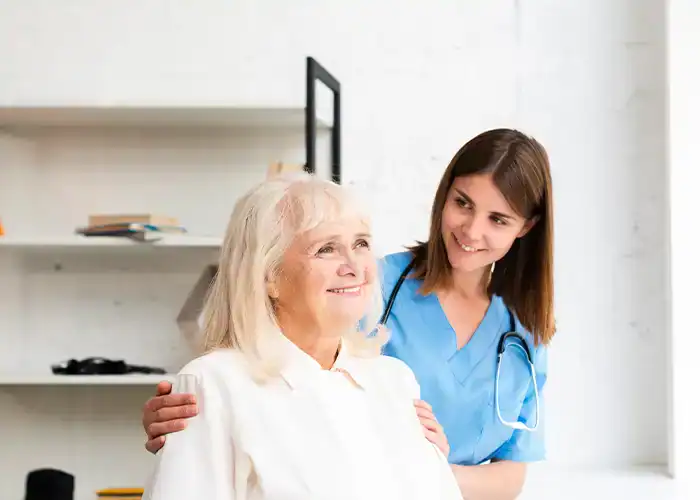 cuidadora no alto da lapa